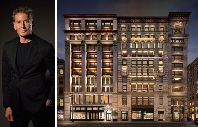 Fashion designer Calvin Klein and 530 Broadway.