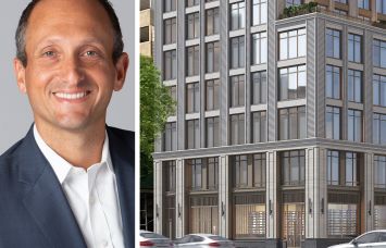 David Greenburg, managing director at Affinius Capital, and a rendering of a multifamily development at 288 East 88th Street.