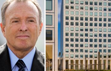 Irvine Company Chairman Donald Bren and the MacArthur Court office complex.