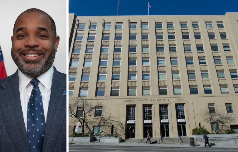 GSA Public Buildings Commissioner Elliot Doomes, and 301 Seventh Street SW, Washington, D.C.