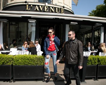 Model Bella Hadid leaves  L'Avenue in Paris.