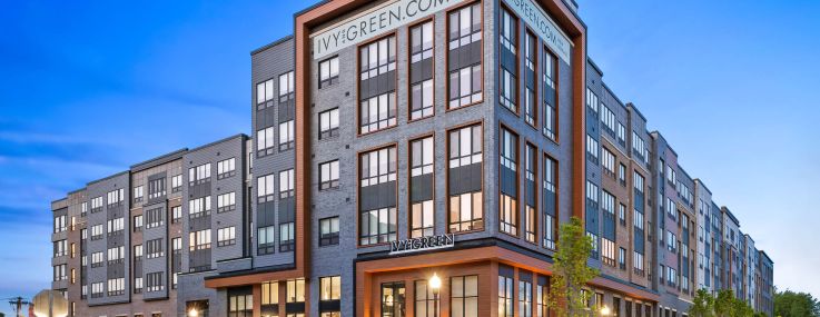 Ivy and Green, a newly completed 389-unit luxury apartment complex in Hackensack, New Jersey.