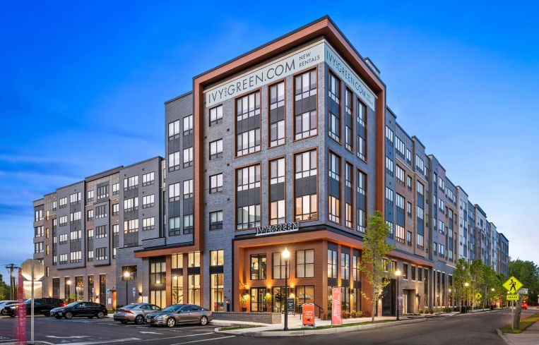 Ivy and Green, a newly completed 389-unit luxury apartment complex in Hackensack, New Jersey.