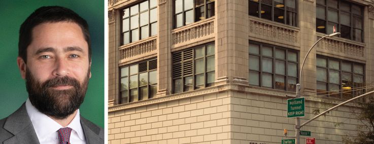 Jason Alderman, senior managing director at Hines, and 160 Varick Street.