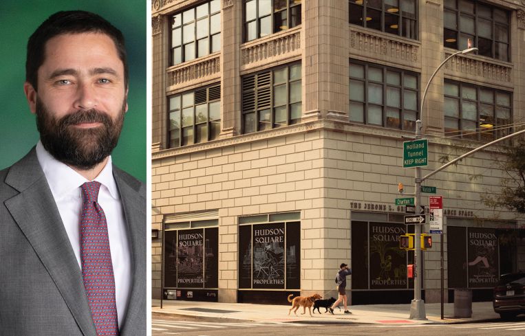 Jason Alderman, senior managing director at Hines, and 160 Varick Street.