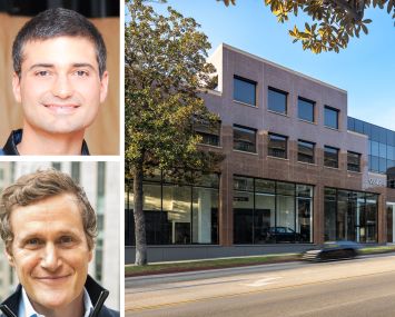 Faring founder and CEO Jason Illoulian, Tishman Speyer CEO Rob Speyer, and 9242 Beverly Boulevard, Beverly Hills, Calif.