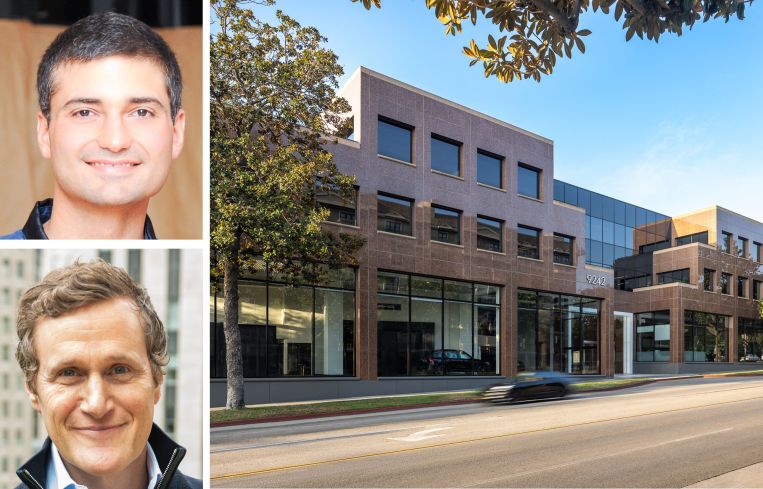 Faring founder and CEO Jason Illoulian, Tishman Speyer CEO Rob Speyer, and 9242 Beverly Boulevard, Beverly Hills, Calif.