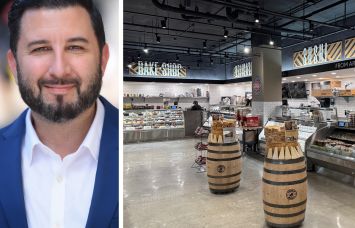 Joseph Artusa, senior vice president of leasing at Silverstein Properties, and the interior of a Lincoln Market store.