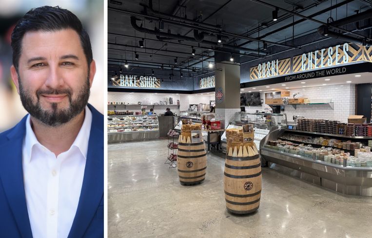 Joseph Artusa, senior vice president of leasing at Silverstein Properties, and the interior of a Lincoln Market store.