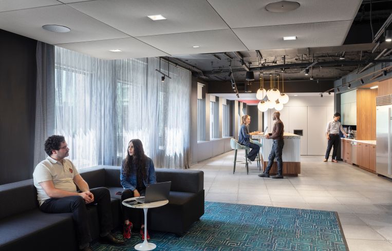 Staff at Traverse32 have a plethora of community space to collaborate together on projects within the office.