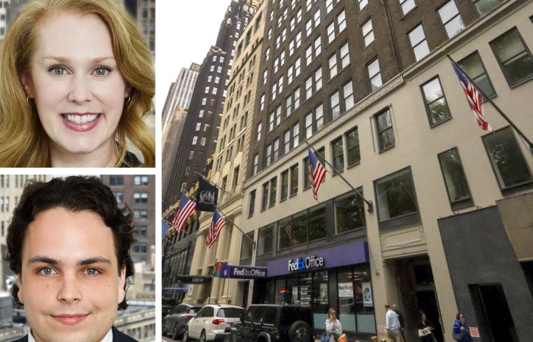 Lauren Davis and Noah Trapolino of Denham Wolf Real Estate, and 58 West 40th Street.