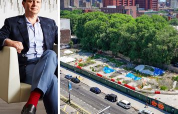 S. Lawrence Davis, president and CEO of Shorewood Real Estate, and the development site at 350 Grand Concourse.