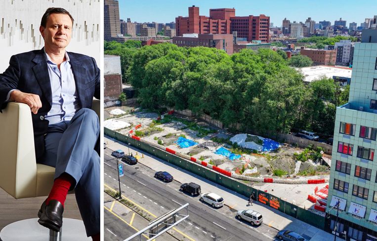 S. Lawrence Davis, president and CEO of Shorewood Real Estate, and the development site at 350 Grand Concourse.