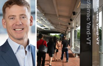 Matthew Kelly, CEO of JBG Smith, and the Potomac Yard Metro station.