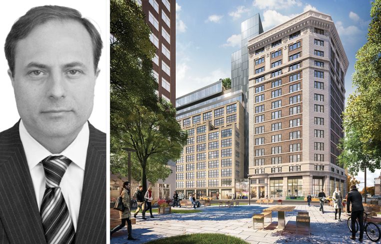 Michael Berman, JLL managing director, and One Soho Square.