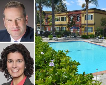 Mitchell Resnick of Walker & Dunlop Investment Partners, Adrienne Barr of Berkadia, and Marquee in North Hollywood, Calif.
