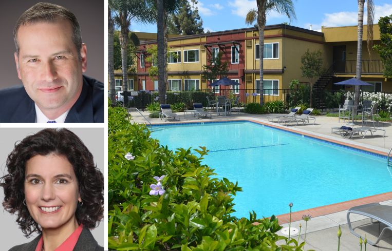 Mitchell Resnick of Walker & Dunlop Investment Partners, Adrienne Barr of Berkadia, and Marquee in North Hollywood, Calif.