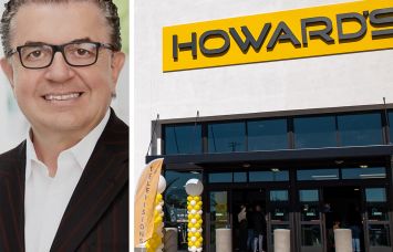 Howard's CEO Peter Boutros and a Howard's store.