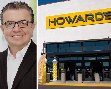 Howard's CEO Peter Boutros and a Howard's store.