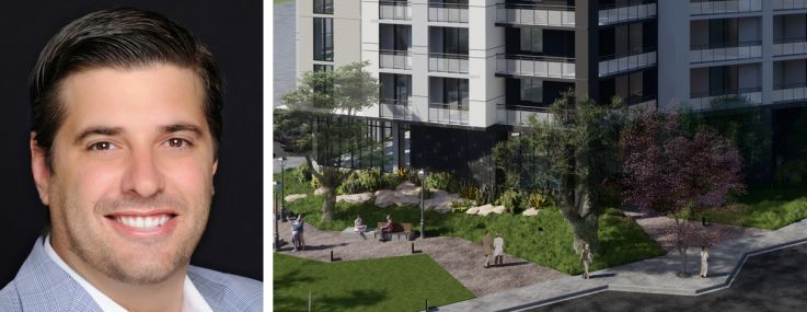 Robert Suris, managing principal, and Jeffrey Ardizon, principal, of The Estate Companies and a rendering of Soleste Reserve.