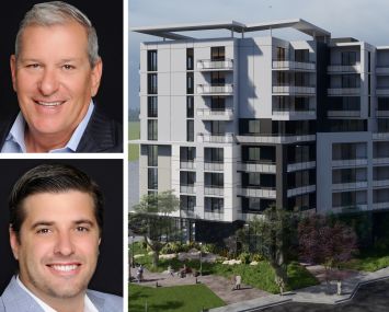 Robert Suris, managing principal, and Jeffrey Ardizon, principal, of The Estate Companies and a rendering of Soleste Reserve.
