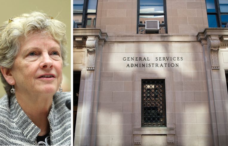 Robin Carnahan, administrator of the General Services Administration, and the GSA headquarters.