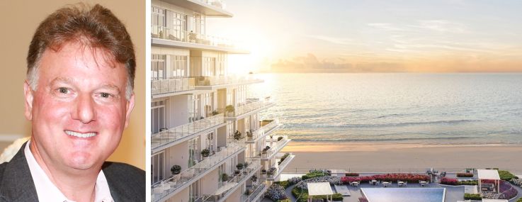 Roy Stillman, president of Stillman Development, and a rendering for the planned Athletic Club condo project in Long Beach, N.J.