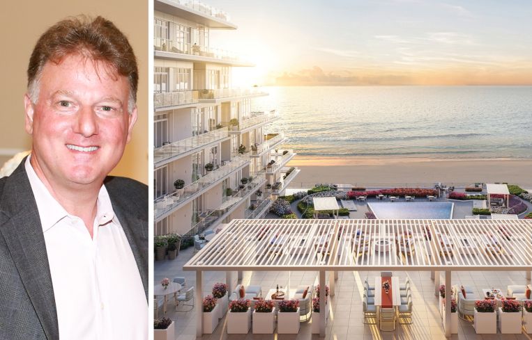Roy Stillman, president of Stillman Development, and a rendering for the planned Athletic Club condo project in Long Beach, N.J.