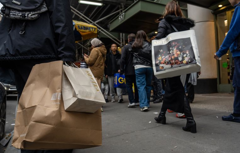 People shop in Soho on Black Friday in Manhattan.