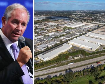 Stephen Schwarzman, chairman and CEO of Blackstone, and Ironwood Commerce Center at 12700 NW 42nd Avenue in Opa-locka, Fla.