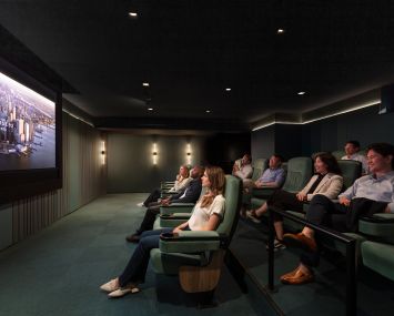 Traverse32 wanted a space to showcase its projects that had an old Hollywood vibe.