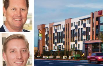Tom Kenny and Alex Gregoire of BWE, and VRV, a multifamily property in Stanton, Calif.