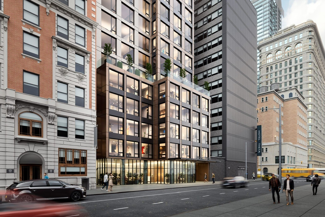 Rendering of 250 West 49th Street in Manhattan.