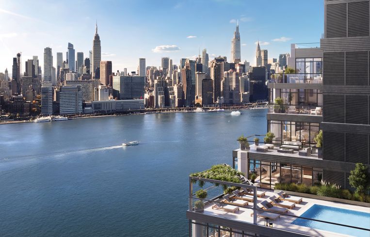 A rendering of the rooftop pool at the Dupont.