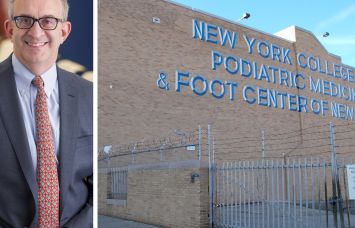 Dr. Alan Kadish, president Touro University, and 53 East 124th Street.