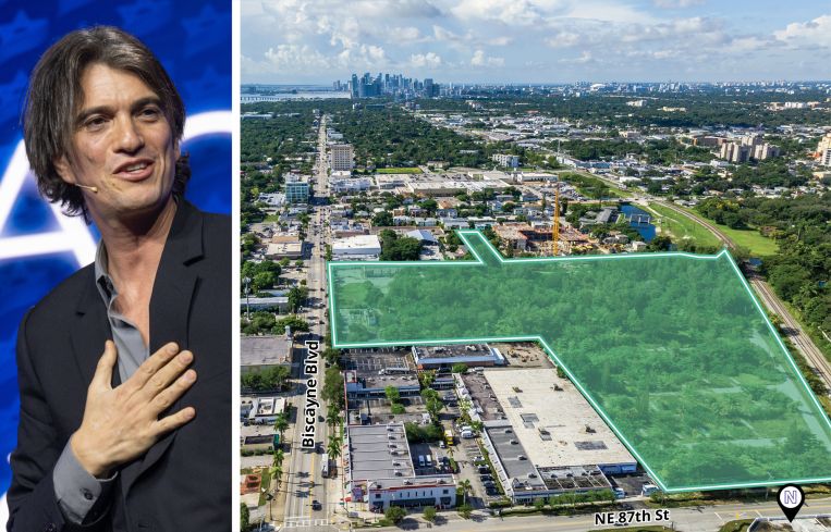 Adam Neumann of Flow Life and an illustration showing the Biscayne 85 site.