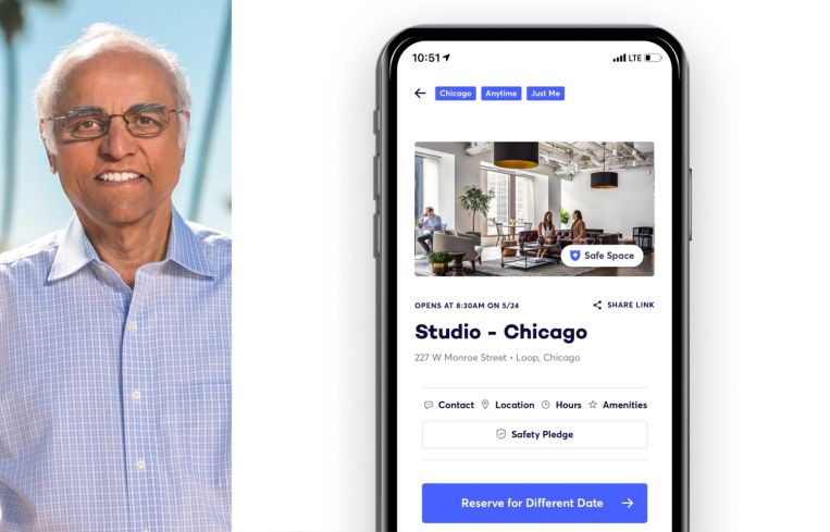 Anant Yardi, founder and CEO of Yardi, and the Deskpass mobile booking site.