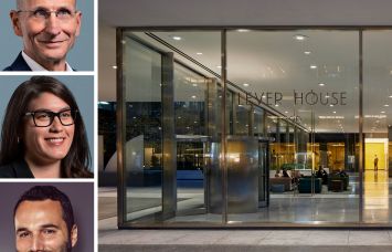 CBRE CEO Bob Sulentic, CFO Emma Giamartino, Industrious CEO Jamie Hodari, and Lever House at 390 Park Avenue.