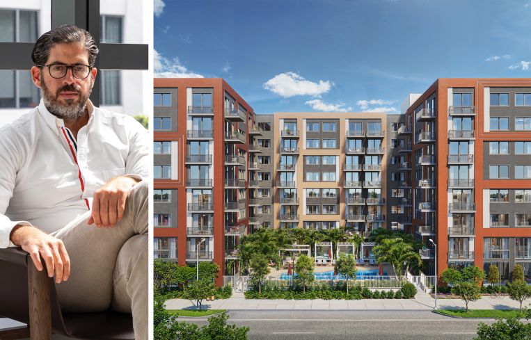 David Martin, CEO of Terra, and a rendering of Centro City.