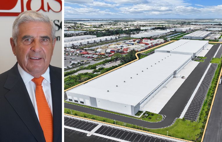 Edward W. Easton, chairman of Easton Group, and Northwest Dade Logistics Center II at 10165 N.W. 142nd Street, Hialeah Gardens, Fla.