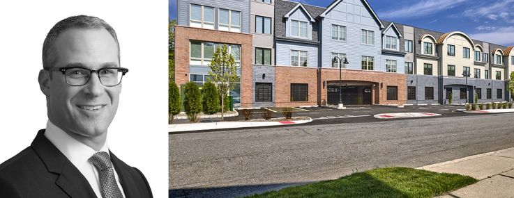 Gerard Quinn and Michael Klein of JLL, and Waldwick Station apartments in Waldwick, N.J.