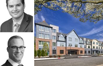 Gerard Quinn and Michael Klein of JLL, and Waldwick Station apartments in Waldwick, N.J.