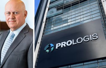 Prologis CEO Hamid Moghadam and Prologis headquarters in San Francisco.