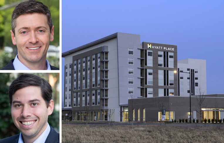 Keegan Bisch and Jared Schlosser of Peachtree Group, and the Hyatt Place Denver Peña Station.