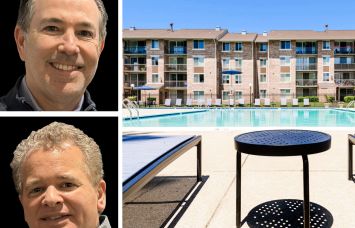 Donaldson co-founders Kevin H. Smith and Carlton Einsel and Country Place Apartments in Burtonsville, Md.