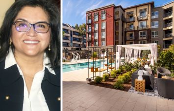Lourdes Castro Ramirez, president and CEO Housing Authority of Los Angeles, and The Clarendon at 22121 Clarendon Street.