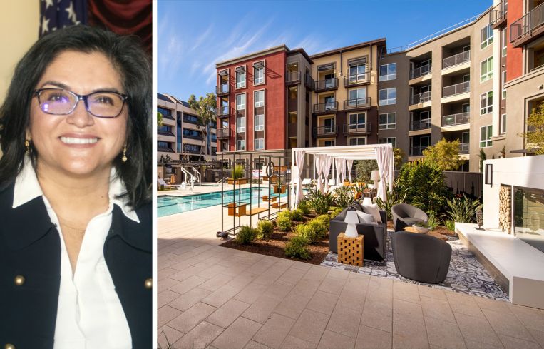 Lourdes Castro Ramirez, president and CEO Housing Authority of Los Angeles, and The Clarendon at 22121 Clarendon Street.