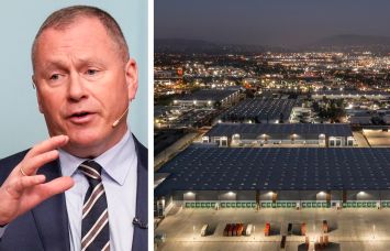 Norges Bank Investment Management CEO Nicolai Tangen and Goodman Logistics Center Fullerton.