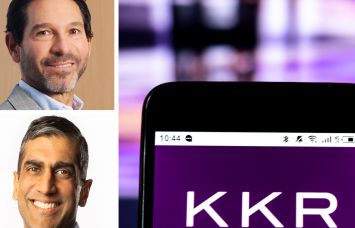 Ralph Rosenberg and Raj Agrawal of KKR, and the KKR logo.