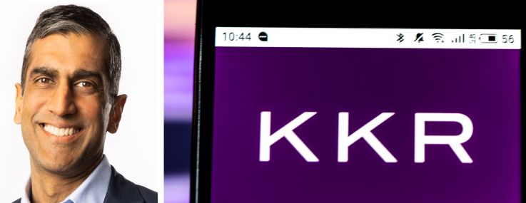 Ralph Rosenberg and Raj Agrawal of KKR, and the KKR logo.